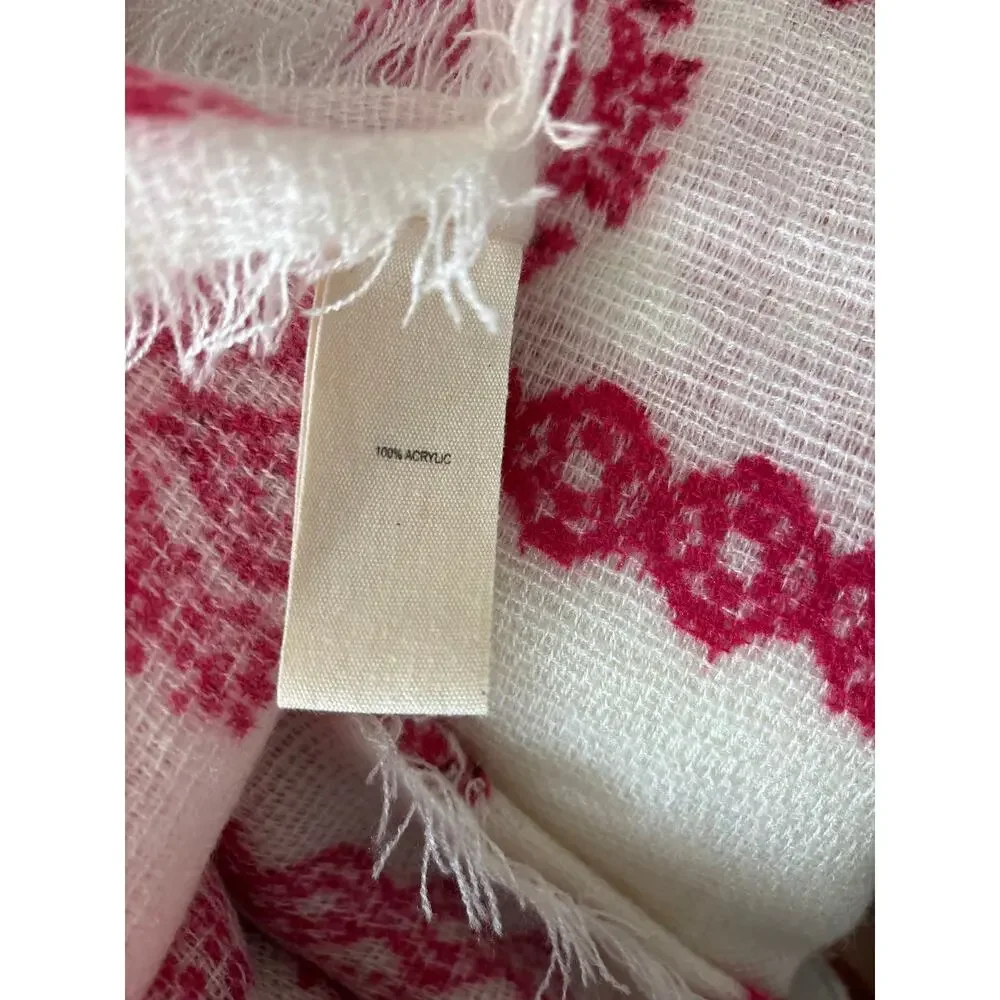 Johnny Was Large Magenta Geometric Bohemian Scarf/Shawl
